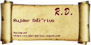 Rujder Dárius névjegykártya